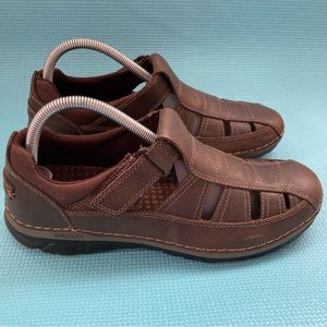 Rockport Brown Leather Fisherman Sandals Athletic Shoes Men's 8M